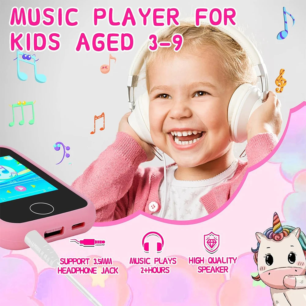 Unicorn Kids Smartphone Toy Touchscreen Camera MP3 Player Educational Gift Age 3-8 Years