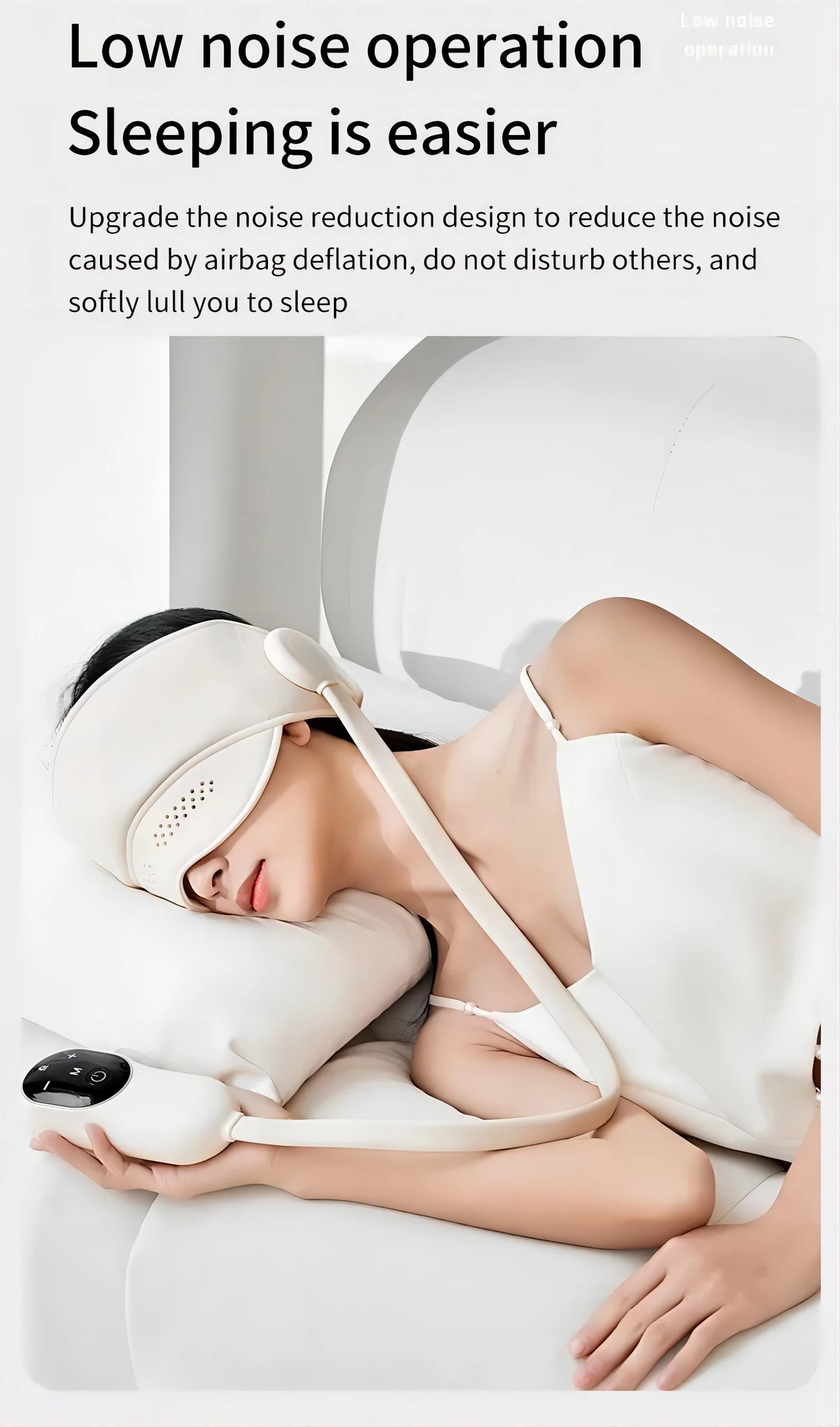 Compresse chaude en graphène, masseur intelligent pour la tête et les yeux, pétrissage par pression + compresse chaude à température constante, appareil d'aide au sommeil pour une relaxation profonde