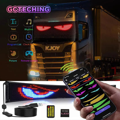 RGB LED Matrix Panel for Trucks Bluetooth App-Controlled DIY Programmable Scrolling Eyes