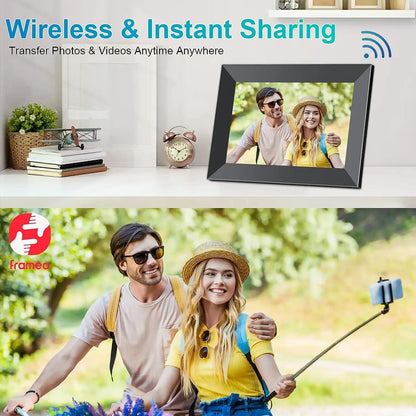 10.1 Inch WiFi Digital Picture Frame 1280x800 IPS Touch Screen 32GB/64GB Wall Mountable Auto Slideshow
