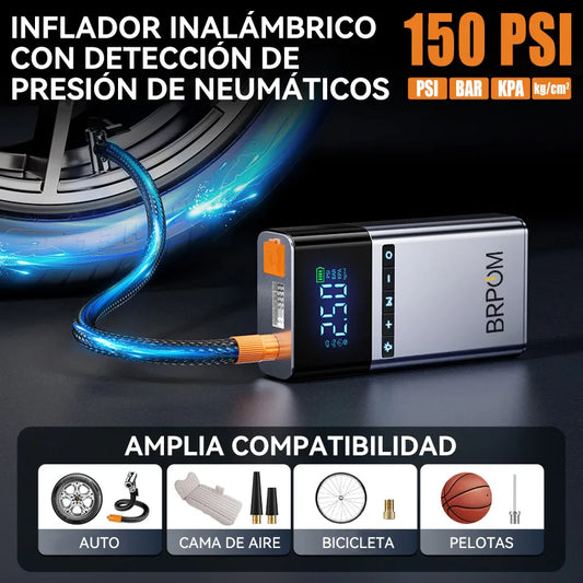 Compresseur d'air portable, booster de batterie, pompe à air de démarrage de voiture 12 V, banque d'alimentation portable 4 en 1 