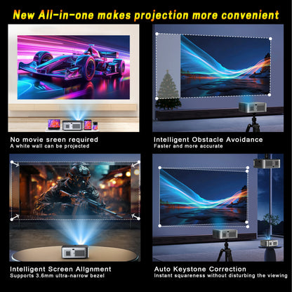 26000 lumens cinema grade giant screen Android 4K projector 8K decoding laser autofocus+trapezoidal correction 5G dual band WiFi portable outdoor
