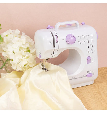 Intelligent speed regulation electric sewing machine, home small 12 thread patterns+LED lighting, travel portable DIY hand tools