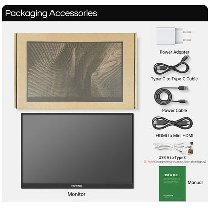 ‌16" Touch Portable Monitor 2K 16:10 IPS Screen 96% sRGB 350cd/m² HDR Type-C/HDMI Dual Ports