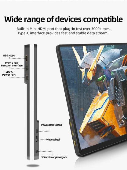 14-inch 2K Portable Monitor 2160x1440 IPS Screen HDMI/USB-C for Laptop/PS5/Xbox/Switch/Mobile