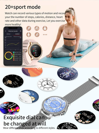 AMOLED Smartwatch for Women Heart Rate/Blood Oxygen Bluetooth Call Android/iOS Compatible