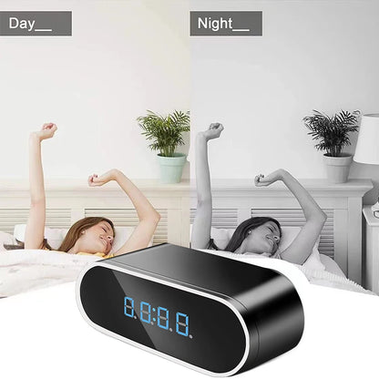 Caméra cachée avec réveil WiFi 1080P et vision nocturne infrarouge pour la sécurité à domicile et au bureau