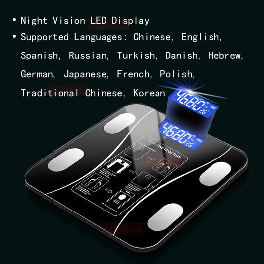Electronic Weight Scale Bathroom Scale LED Screen Body Oil Body Composition Analysis Health Scale