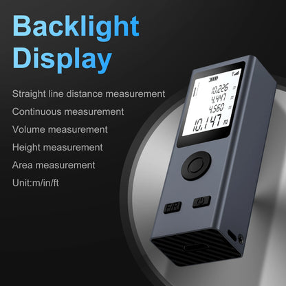 30M/50M Mini Laser Distance Meter‌ USB Rechargeable Handheld Rangefinder High-Precision Infrared Measuring Tool for DIY & Construction