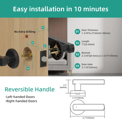 ‌Smart Fingerprint Door Lock Pro‌ WiFi/APP Remote Control Touchscreen Keypad Auto-Lock IP65 Waterproof