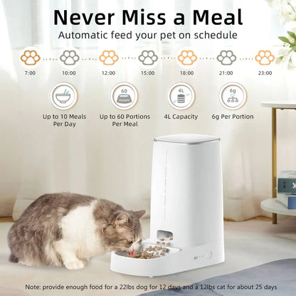 Pet intelligent WiFi cat food dispenser, remote control cat food automatic feeder, fully automatic cat food feeder