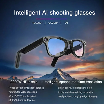 Smart AI Glasses Pro HD Anti-Shake Camera Noise-Canceling Calls & Wireless Bluetooth Eyewear