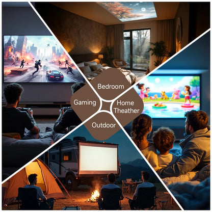 True 4K Portable Intelligent Projector Native 1080P+Autofocus Android 11 System+360° Cinema Grade Surround