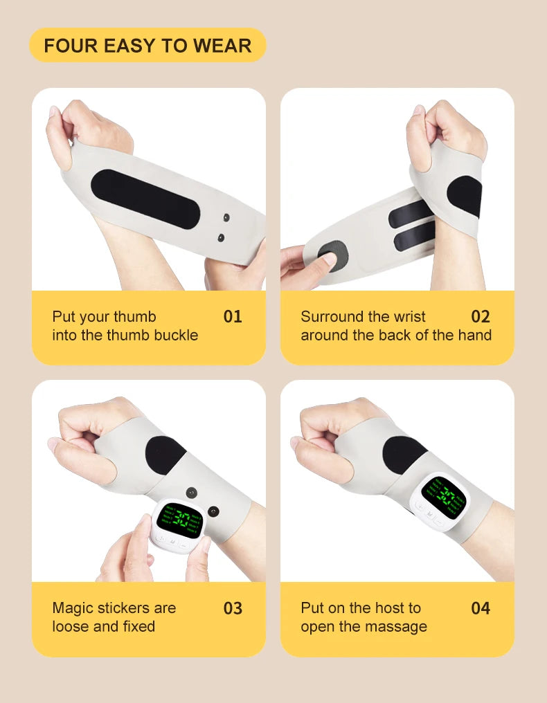 Appareil de massage du poignet sans fil à chargement USB soulage la ténosynovite/fatigue de la main de la souris appareil de thérapie par vibration portable