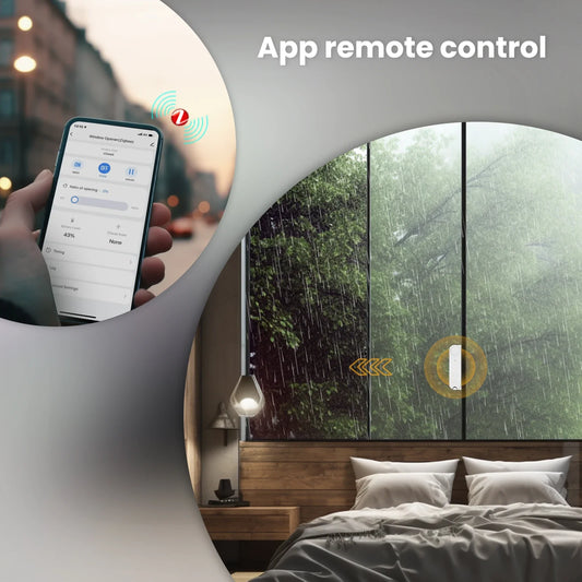 Solar charging Smart sliding window automatic door closer application remote control supports AlexaTuya ZigBee