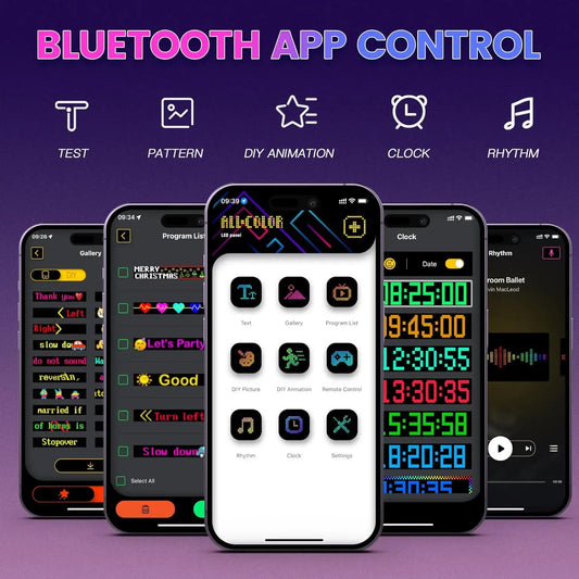 RGB LED Matrix Panel for Trucks Bluetooth App-Controlled DIY Programmable Scrolling Eyes