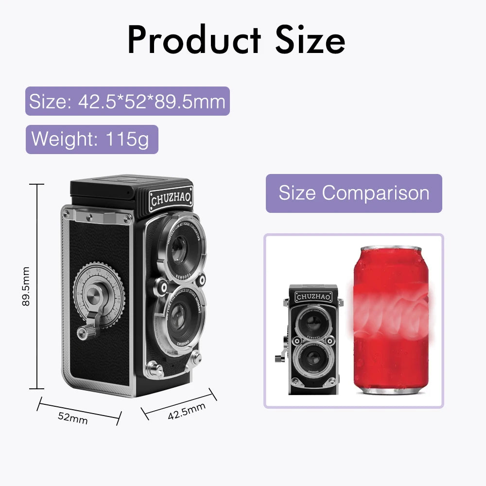 Mini Retro Digital Camera with 1.54inch Screen 1080p Video 12MP Photos Compact Vintage Portable for Birthday Gift