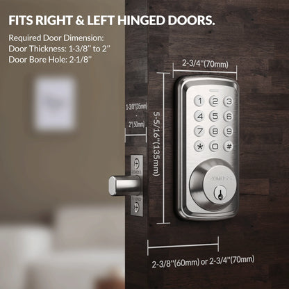 ‌Smart Keyless Entry Door Lock‌ Digital Keypad with Anti-Peek Security, Auto-Lock & 5-Min Installation Touchscreen Design