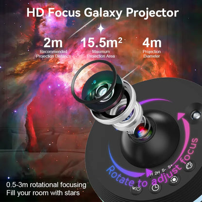 12-in-1 Projector 360° Rotating Space Night Light with Shooting Stars & Nebula Effects Ultra HD Planetarium Projector for Kids & Adults Bedroom Decor & Relaxation