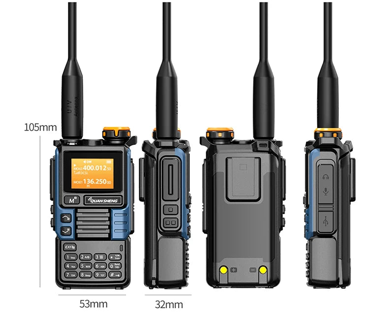 Interphone UV-K6 amélioré UV-K5 5 W haute puissance bande aérienne UHF/VHF double bande codage DTMF brouilleur radio FM diffusion météo NOAA chargement Type-C réglage de fréquence sans fil