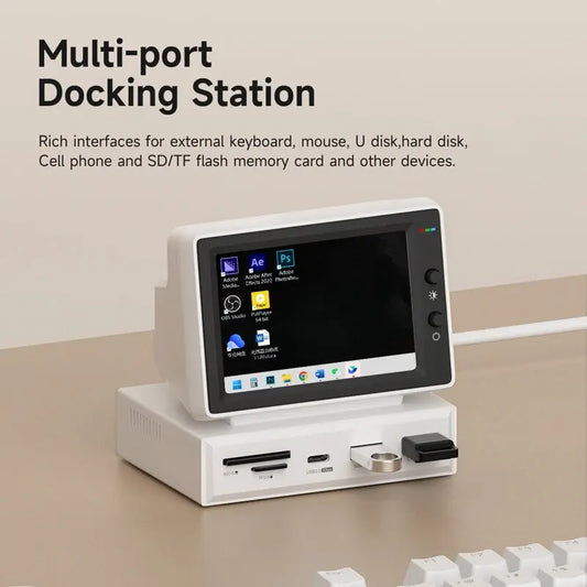3.5inch IPS AIDA64 PC Monitor Mini CPU/GPU/HDD Real-Time Display with USB-C Hub for Windows/Mac/Linux