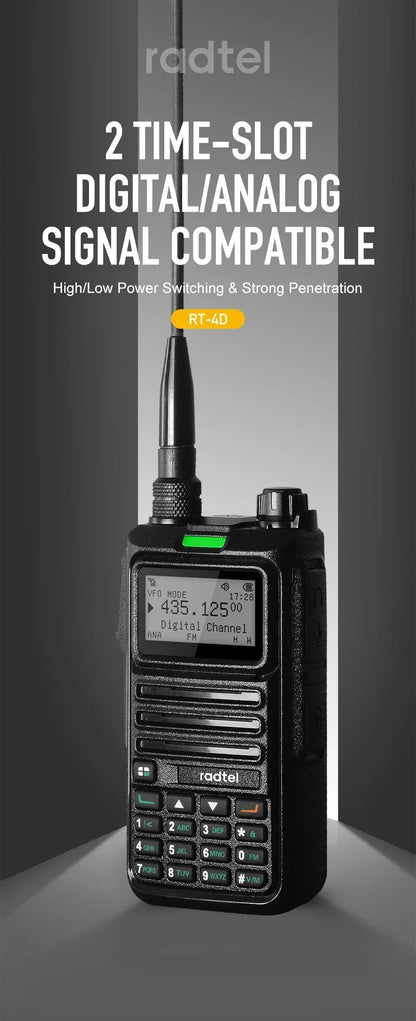 DMR Dual Mode Walkie Talkie Analog/Digital 2-Way Radio Dual Time Slot 1024CH Ham Radio