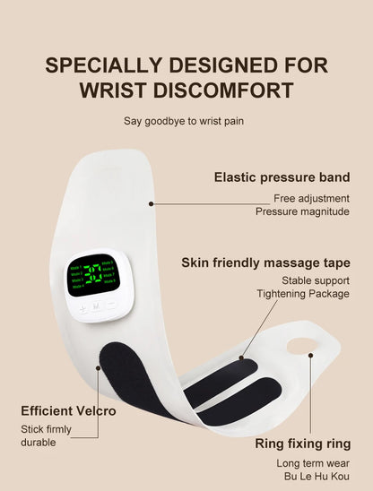 Appareil de massage du poignet sans fil à chargement USB soulage la ténosynovite/fatigue de la main de la souris appareil de thérapie par vibration portable