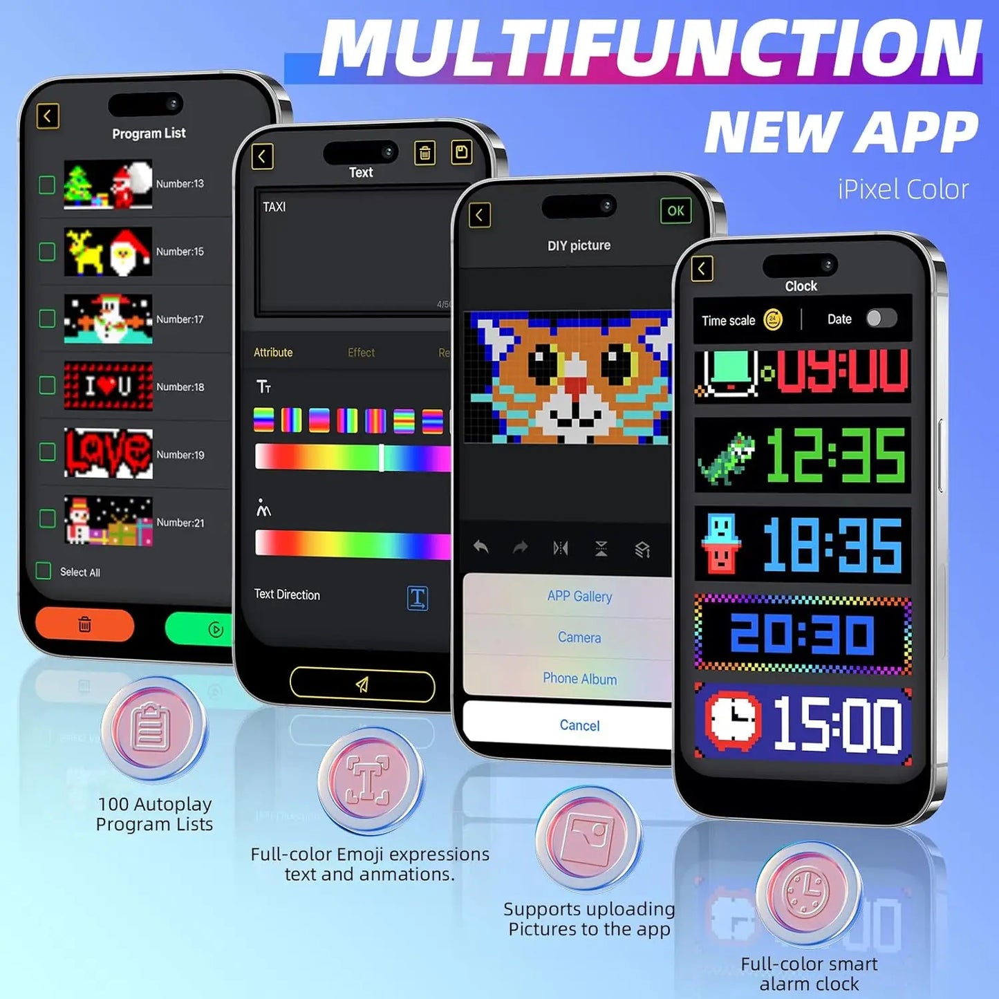 RGB LED Matrix Panel for Trucks Bluetooth App-Controlled DIY Programmable Scrolling Eyes