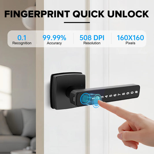 Smart Fingerprint Door Lock Keyless Entry with APP/Keypad/IC Card for Home Hotel Office Front Door