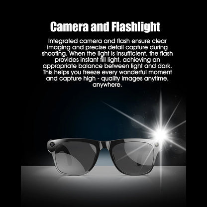 AI Smart Glasses 12MP Camera & 4K Video Recording Bluetooth Music Real-Time Translation
