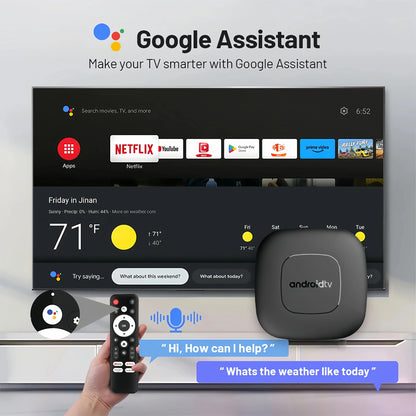 8K Android 13 TV Box WiFi 6 dual band+Bluetooth 5.0 built-in Google Assistant/Netflix/Chromecast smart home central control