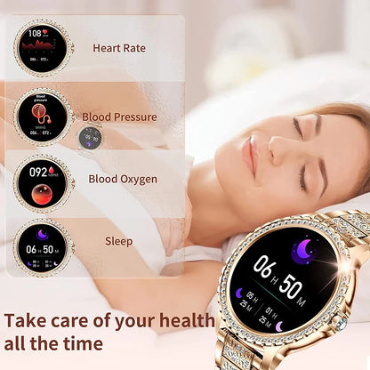 AMOLED Smartwatch for Women Heart Rate/Blood Oxygen Bluetooth Call Android/iOS Compatible