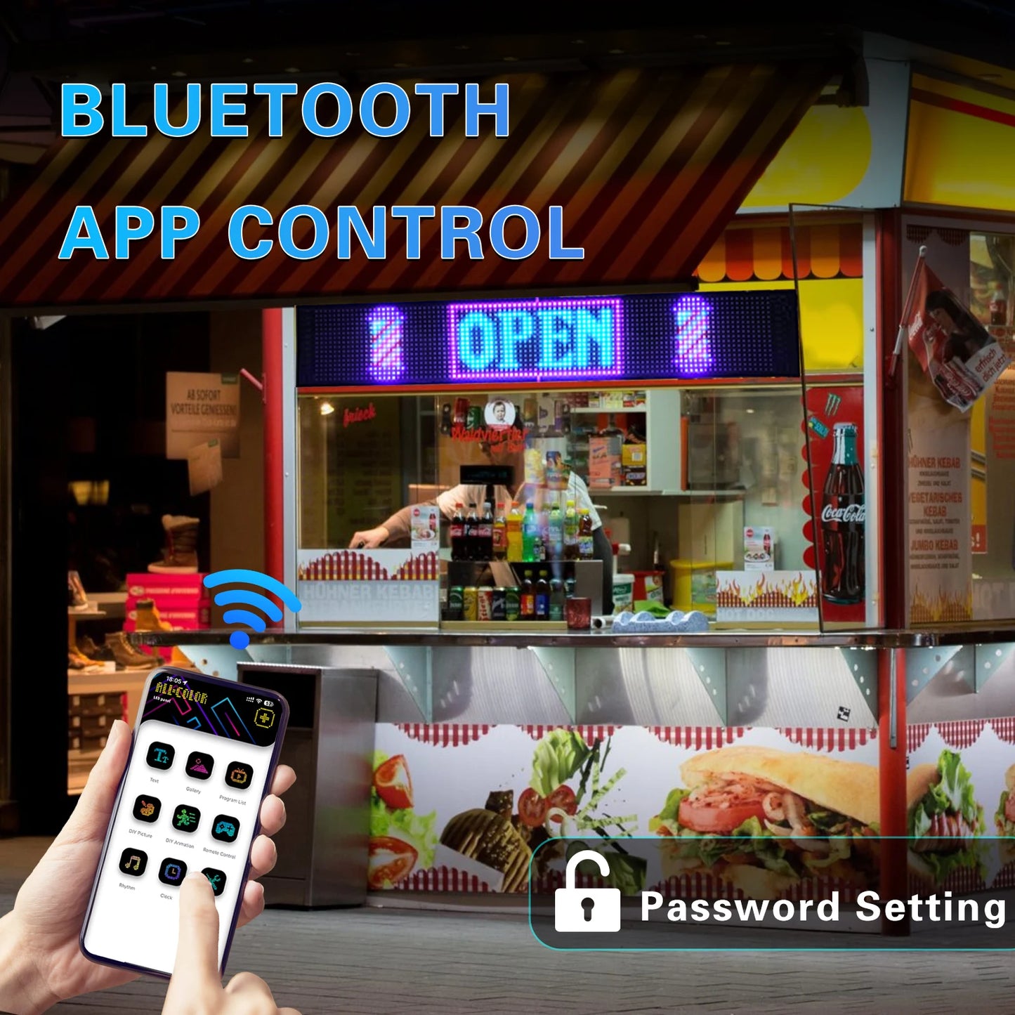 RGB LED Matrix Panel for Trucks Bluetooth App-Controlled DIY Programmable Scrolling Eyes