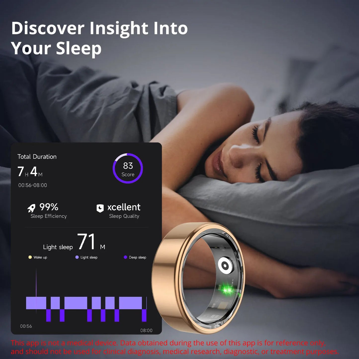 39 day battery life smart ring heart rate/blood oxygen/sleep monitoring 5ATM waterproof male and female universal magnetic charging compartment sports health tracking