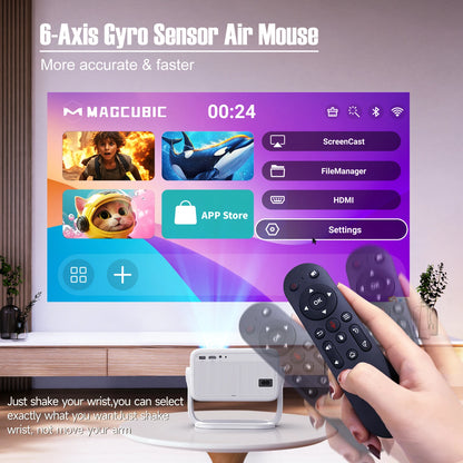True 4K Portable Intelligent Projector Native 1080P+Autofocus Android 11 System+360° Cinema Grade Surround