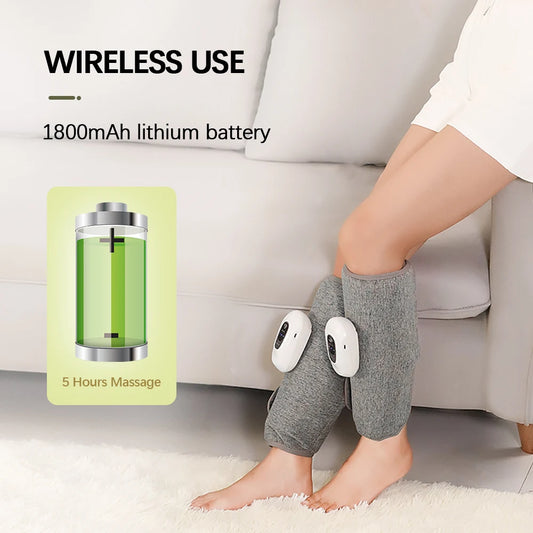 360 ° airbag leg foot massager with 3-speed air pressure mode/calf relaxation/dual-use for office and home use