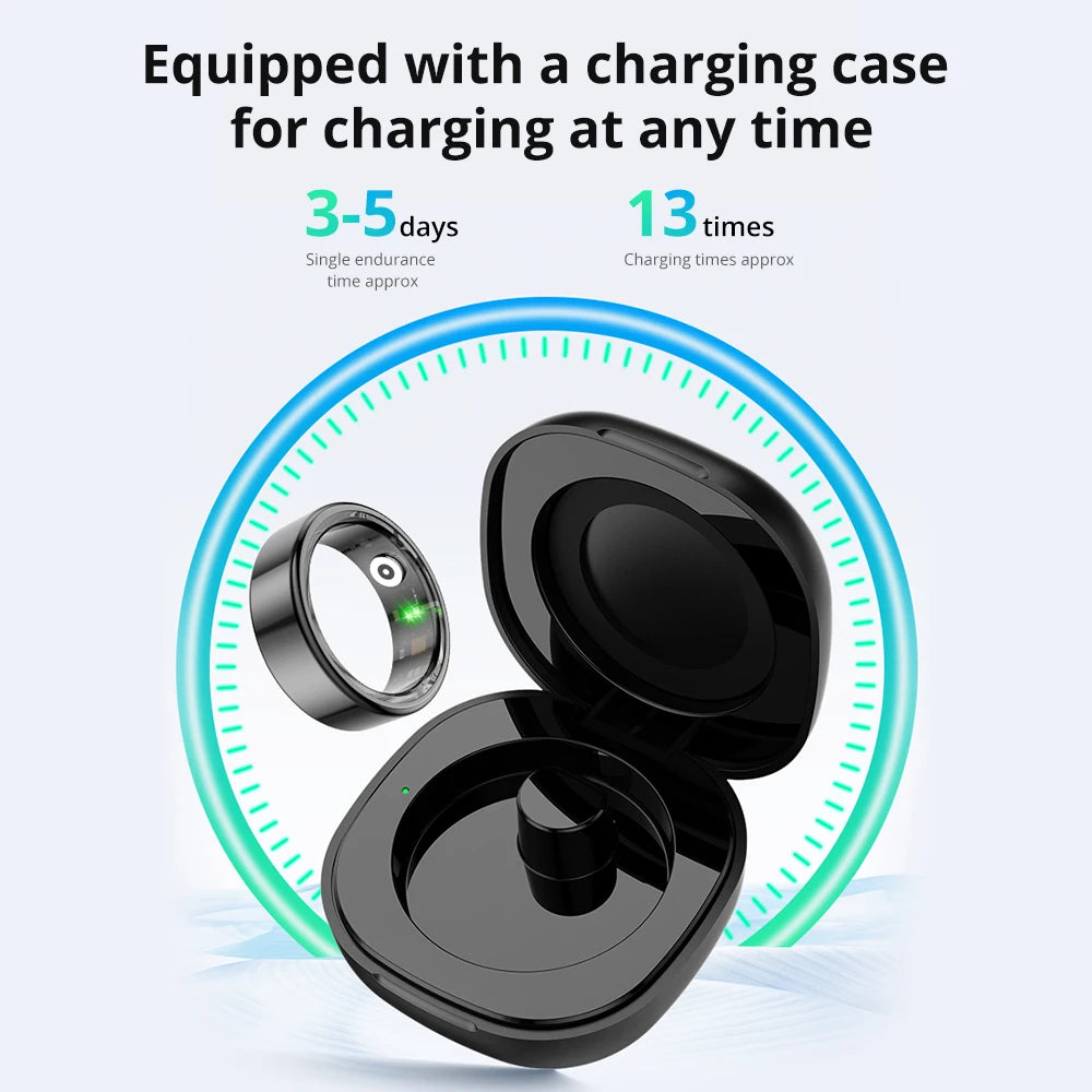 39 day battery life smart ring heart rate/blood oxygen/sleep monitoring 5ATM waterproof male and female universal magnetic charging compartment sports health tracking