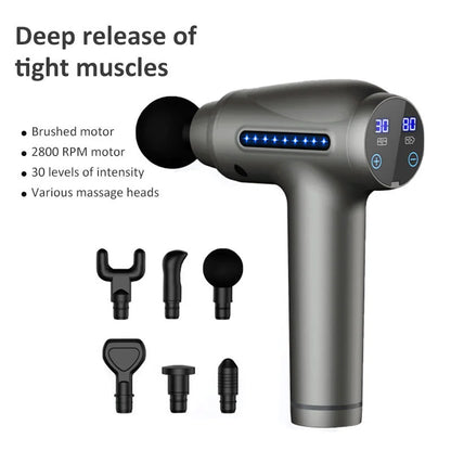 Equipped with a 4-head Impact Massage Device, LCD Display Screen, Electric Spinal Massager, Body Massager, 30 speed Muscle Therapy