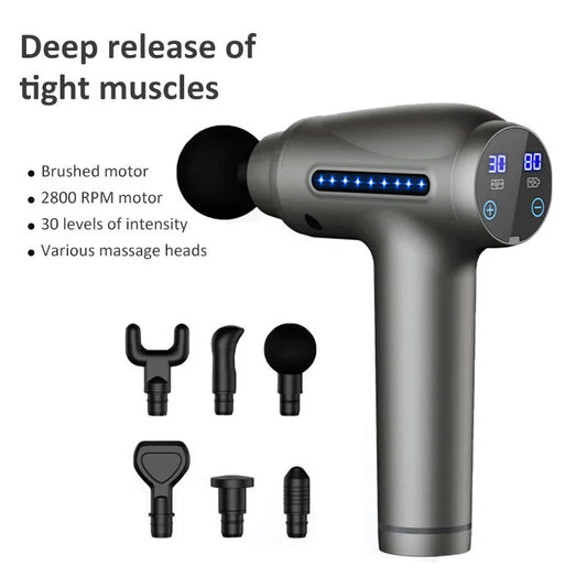 Equipped with a 4-head Impact Massage Device, LCD Display Screen, Electric Spinal Massager, Body Massager, 30 speed Muscle Therapy