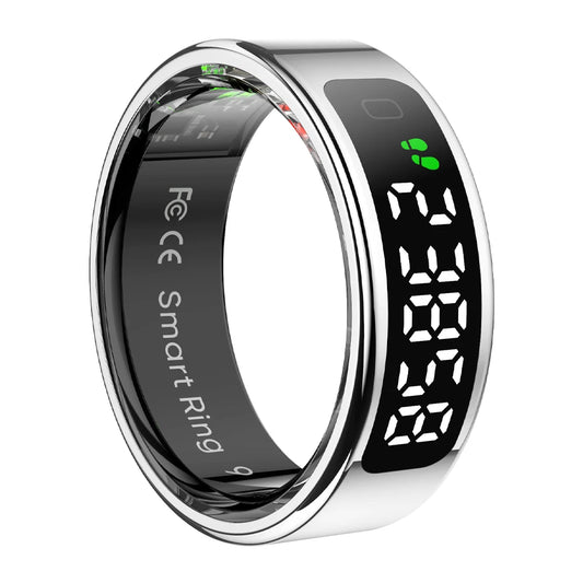 Bague connectée avec écran tactile, moniteur de santé et de forme physique (fréquence cardiaque, sommeil, SpO2), étanche à 5 ATM, chargement sans fil, design unisexe pour hommes et femmes