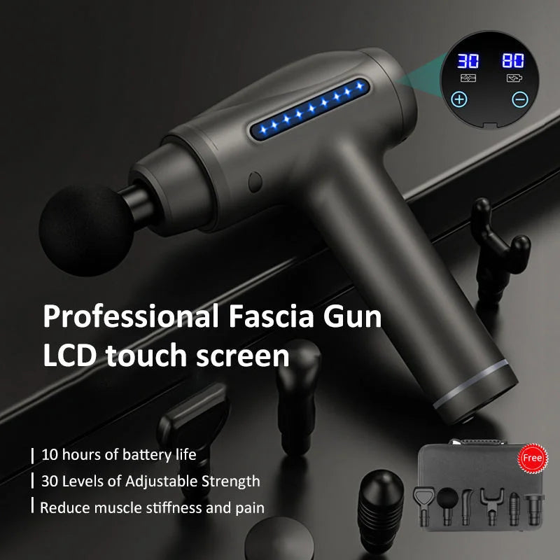 Equipped with a 4-head Impact Massage Device, LCD Display Screen, Electric Spinal Massager, Body Massager, 30 speed Muscle Therapy