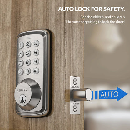 ‌Smart Keyless Entry Door Lock‌ Digital Keypad with Anti-Peek Security, Auto-Lock & 5-Min Installation Touchscreen Design