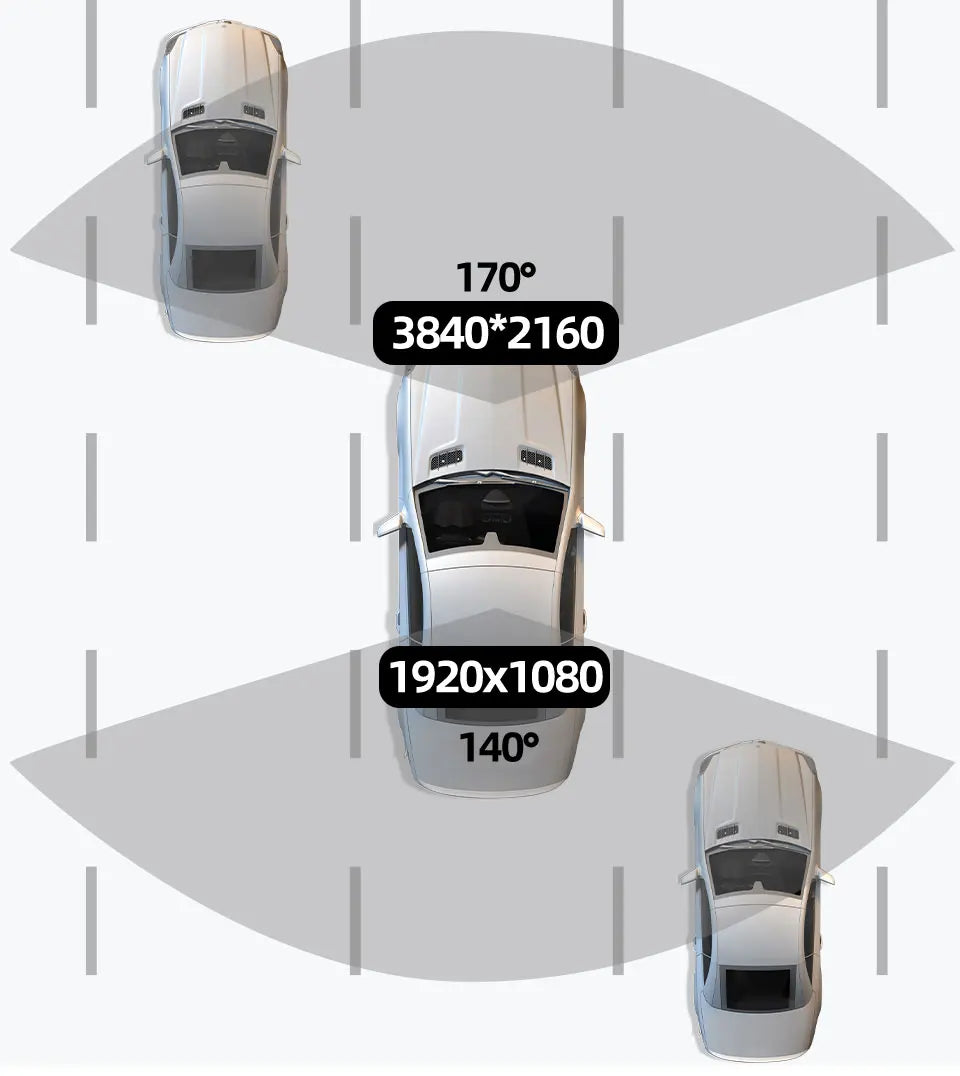 4K Dual Lens Dash Cam w/WiFi GPS 24H Parking Mode Night Vision Car DVR Video Recorder 170°FOV