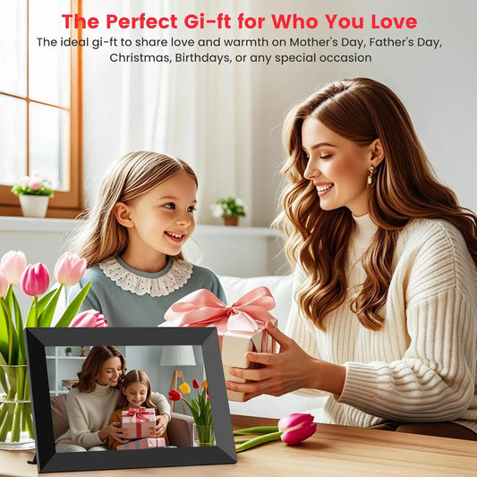 10.1 Inch WiFi Digital Picture Frame 1280x800 IPS Touch Screen 32GB/64GB Wall Mountable Auto Slideshow