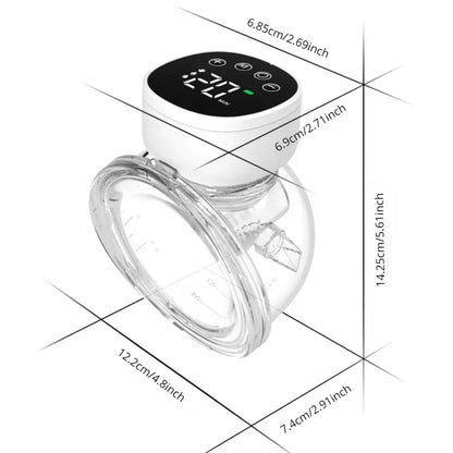 Wearable Breast Pump Hands-Free Electric Double Pump with 24mm Flanges 5 Modes & 12 Levels BPA-Free 220ml Capacity