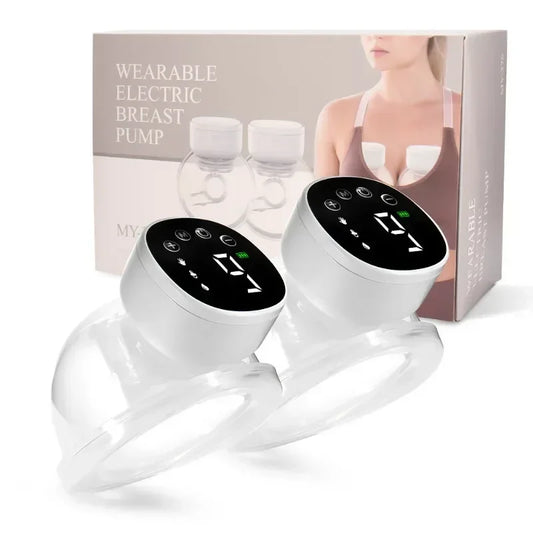 Wearable Breast Pump Hands-Free Electric Double Pump with 24mm Flanges 5 Modes & 12 Levels BPA-Free 220ml Capacity