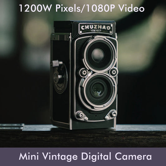Mini Retro Digital Camera with 1.54inch Screen 1080p Video 12MP Photos Compact Vintage Portable for Birthday Gift