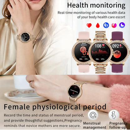 AMOLED Smartwatch for Women Heart Rate/Blood Oxygen Bluetooth Call Android/iOS Compatible