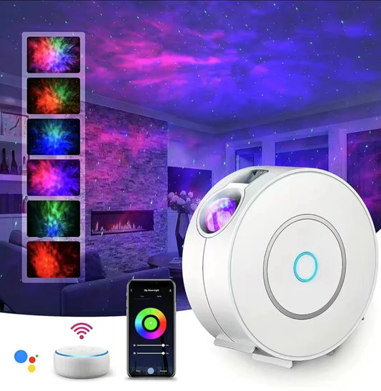 Tuya WiFi Star Projector Smart Voice Control with App Adjustment HD Galaxy Light for Home Decor & Gifts