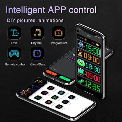 RGB LED Matrix Panel for Trucks Bluetooth App-Controlled DIY Programmable Scrolling Eyes